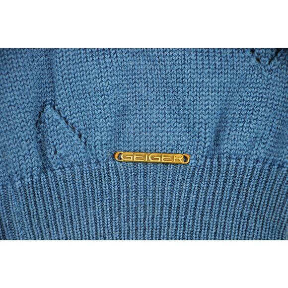 Geiger Collections Austria Blue Wool Cardigan Sweater M - Picture 7 of 8